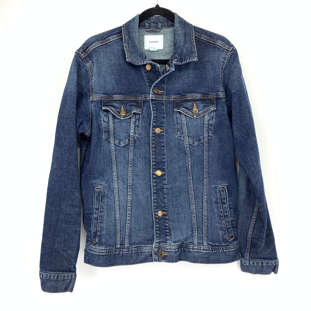 Old Navy Button Front Jean Jacket Mens Size Medium Medium Wash Denim - Picture 1 of 6